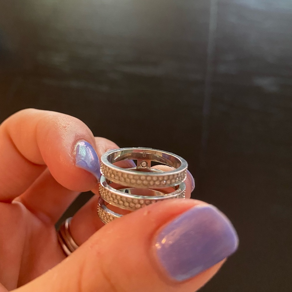 Michael Kors Pave Tri Stack Ring 8 - Picture 6 of 8